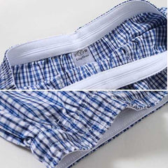 Summer Mens Casual Plaid Beach Pants Cotton Sport Swimming Trunks