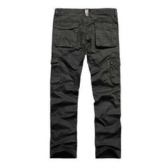 Mens Solid Color Outdooors Casual Sport Trouers Cotton Autumn Multi Pocket Cargo Pants