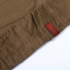 Mens Solid Color Outdooors Casual Sport Trouers Cotton Autumn Multi Pocket Cargo Pants