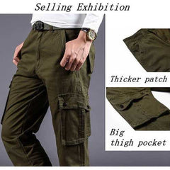 Big Size 30-48 Multi Pocket Cargo Pants Fashion Mens Outdoor Army Casual Cotton Trousers