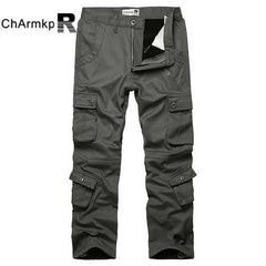 Mens Loose Thick Warm Cargo Pants