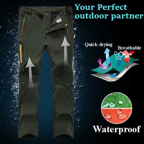 Plus Size S-5XL Mens Outdoor Winter Thick Fleece Pants Climbing Warm Sport Pants