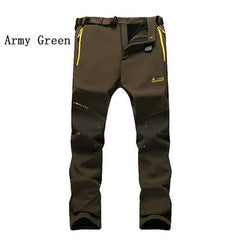 Mens Outdoor Elastic Trousers Casual Waterproof Warm Thick Soft Shell Lovers Assault  Pants