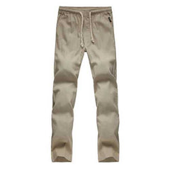 Loose Linen Trousers Pure Color Soft Flax Long Pants