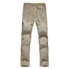 Loose Linen Trousers Pure Color Soft Flax Long Pants