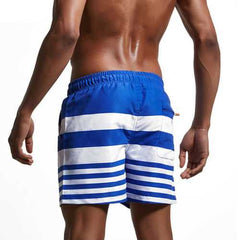 Mens Striped Printing Beach Seaside Loose Surf Board Shorts