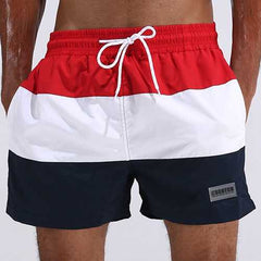 ESCATCH Mens Summer Outdoor Stitching Striped Board Shorts Sports Surf Beach Shorts