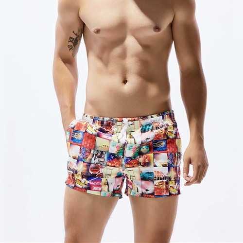 SEOBEAN Loose Summer Breathable Sport Quick Drying Beach Surf Board Shorts Casual Hawaiian Style