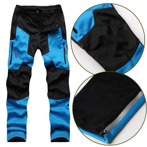 Outdoor Soft Shell Warm Fleece Ski Trousers Waterproof Climbing Pants