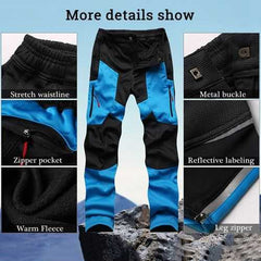 Outdoor Soft Shell Warm Fleece Ski Trousers Waterproof Climbing Pants