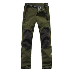 Winter Outdoor Fleece Warm Pants Mens Water Repellent Camping Climbing Hiking Soft Shell Trousers