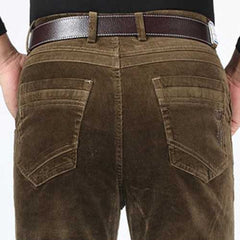 Men's Middle-aged Straight Corduroy Casual Pants