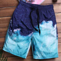 Mens Quick Drying Summer Hawaiian Style Beach Board Shorts