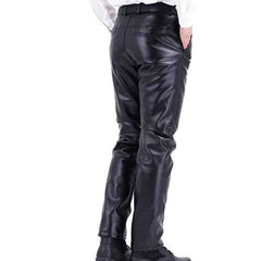 Men's Winter Plus Velvet Thick Warm PU Leather Pants