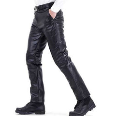 Men's Winter Plus Velvet Thick Warm PU Leather Pants