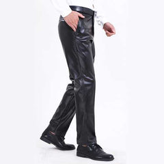 Men's Windproof Waterproof PU Leather Pants