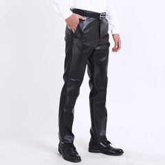 Men's Windproof Waterproof PU Leather Pants