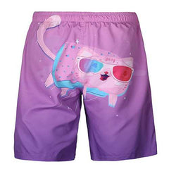 Cartoon Cat Printing Summer Casual Beach Board Shorts for Me