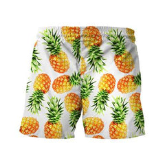 Mens Summer Quick Drying 3D Pineapple Printing Drawstring Be