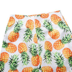 Mens Summer Quick Drying 3D Pineapple Printing Drawstring Be