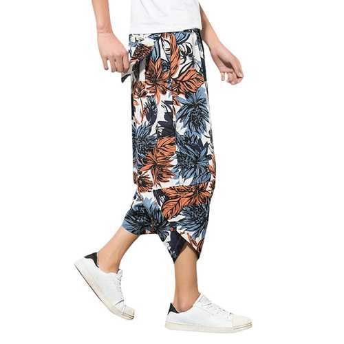 Mens Loose Casual Haren Calf-Length Pants