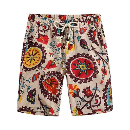 Floral Printing Ethnic Pattern Leisure Beach Board Shorts