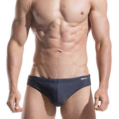 Mens Front Padded Sexy Low Rise Swimwear Swimming Trunks