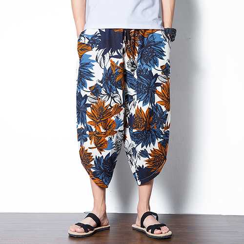 Men's Ethnic Style Printed Baggy Harem Pants