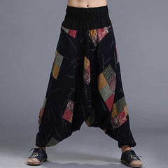 Men's Ethnic Style Printed Loose Wide Leg Pants