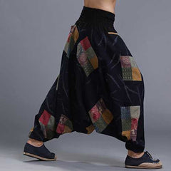 Men's Ethnic Style Printed Loose Wide Leg Pants