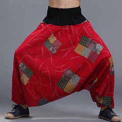 Men's Ethnic Style Printed Loose Wide Leg Pants