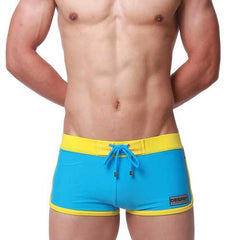 Mens Fashion Casual Low Rise Splice Contrast Color Swimwear