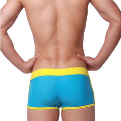 Mens Fashion Casual Low Rise Splice Contrast Color Swimwear