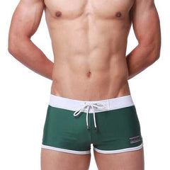 Mens Fashion Casual Low Rise Splice Contrast Color Swimwear