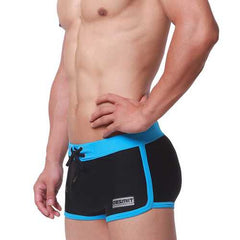 Mens Fashion Casual Low Rise Splice Contrast Color Swimwear