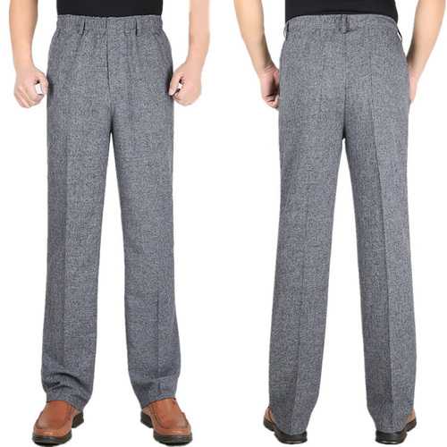 Mens straight-leg Loose Full-Length Casual Pants