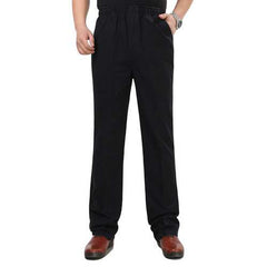 Mens 100% Cotton Loose Full-Length Casual Pants