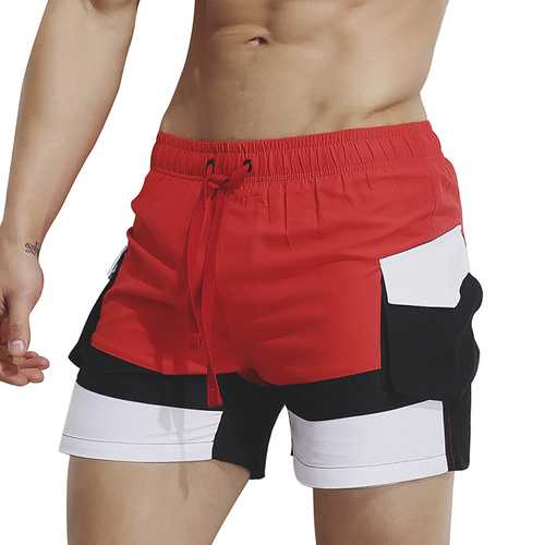 SUPPERBODY Color Splicing Side Pocket Beach Board Shorts