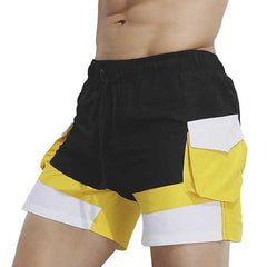 SUPPERBODY Color Splicing Side Pocket Beach Board Shorts