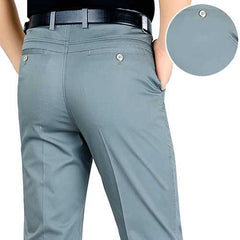 Mens Summer Business Breathable Straight-leg Pants