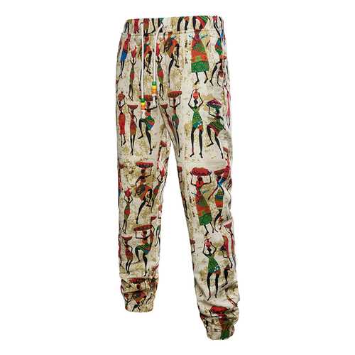 Cotton Linen Drawstring Ethnic Style Casual Pants