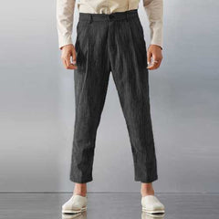 Mens Casual Slim S-3XL Polyester Straight Leg Pants