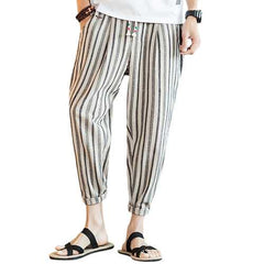 Men's Casual Striped Printed Loose Harem Pants