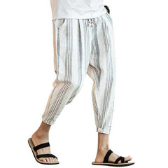 Men's Casual Striped Printed Loose Harem Pants