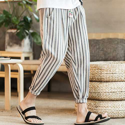 Men's Casual Striped Printed Loose Harem Pants