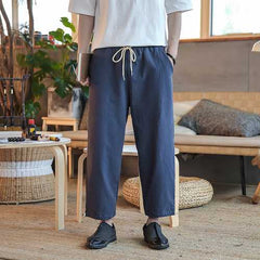 Men's Cotton Linen Loose Vintage Casual Long Pants