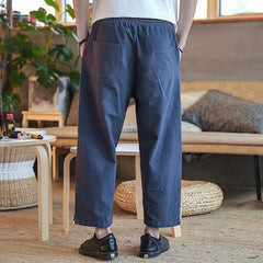 Men's Cotton Linen Loose Vintage Casual Long Pants