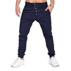 Men's Fashion Button Stitching Trousers