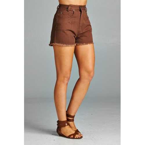 Women's Colored Washed Denim Short