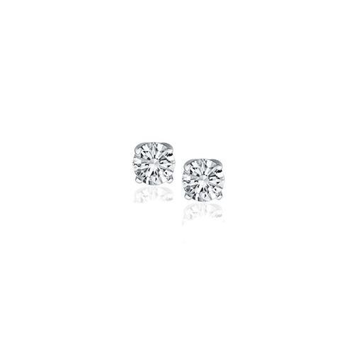 14k White Gold Diamond Four Prong Stud Earrings (1/4 cttw)